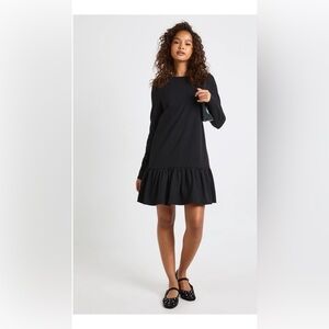 NWT Black Long Sleeve Dress with Ruffle Hem